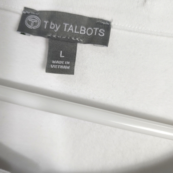 Talbots STRIPE TASSEL SPLIT-NECK Top - Picture 8 of 9